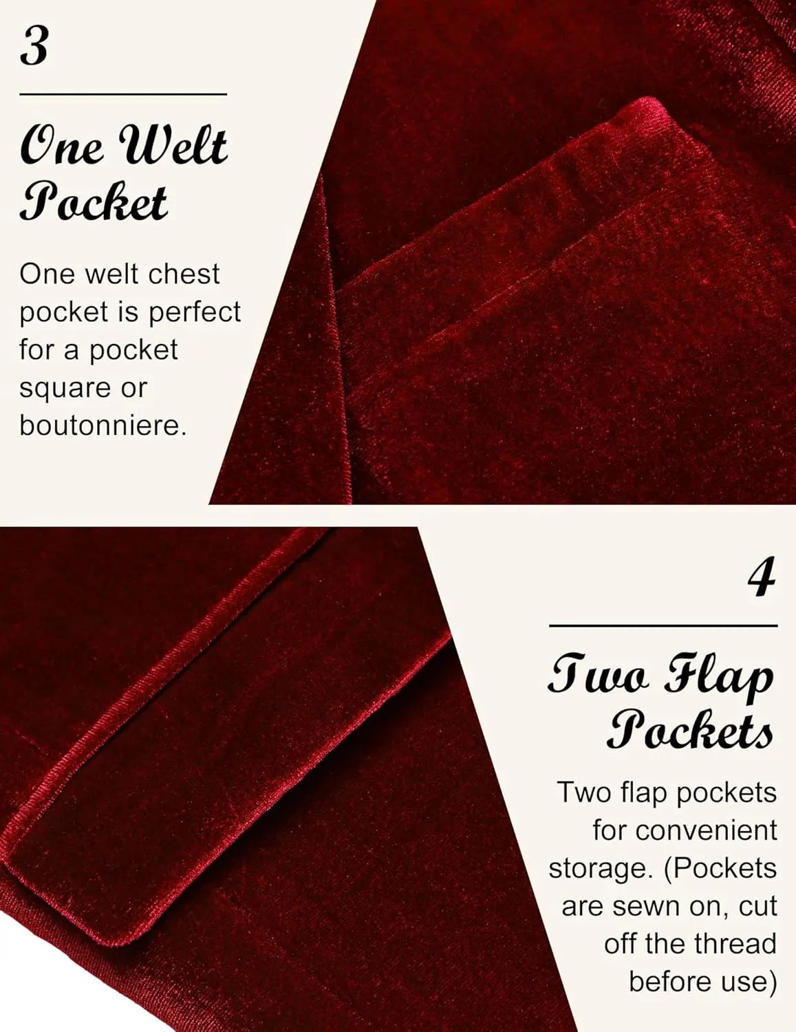 COOFANDY Men's Velvet Blazer Notched Lapel Velour Suit Jacket One Button Tuxedo Jackets for Wedding Prom Party Dinner