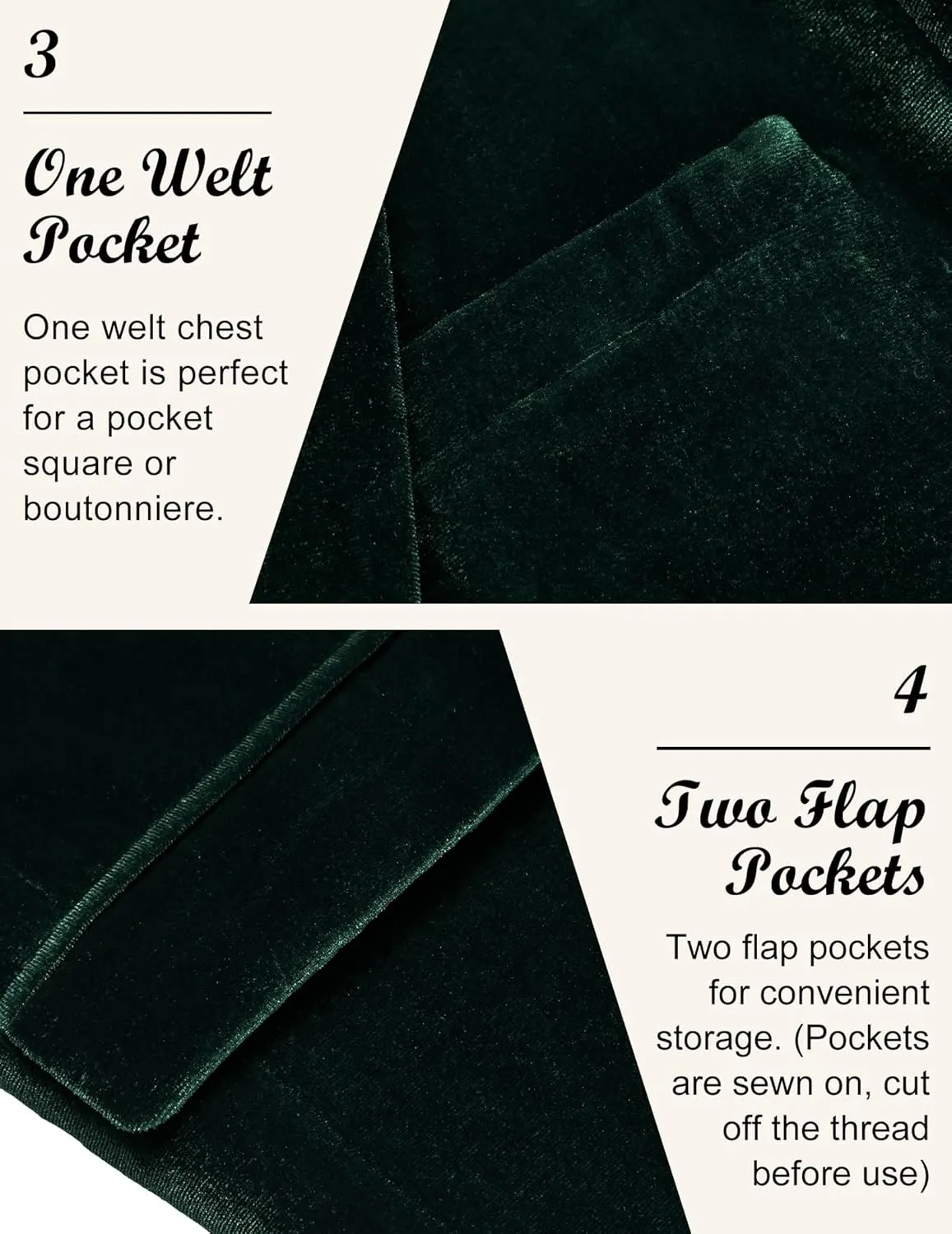 COOFANDY Men's Velvet Blazer Notched Lapel Velour Suit Jacket One Button Tuxedo Jackets for Wedding Prom Party Dinner