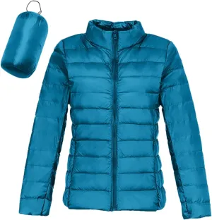 Cropped Puffer Jacket Women Ultralight Down Coat Packable Parkas Jacket Short Zip Up Warm Hooded Quilted Coat