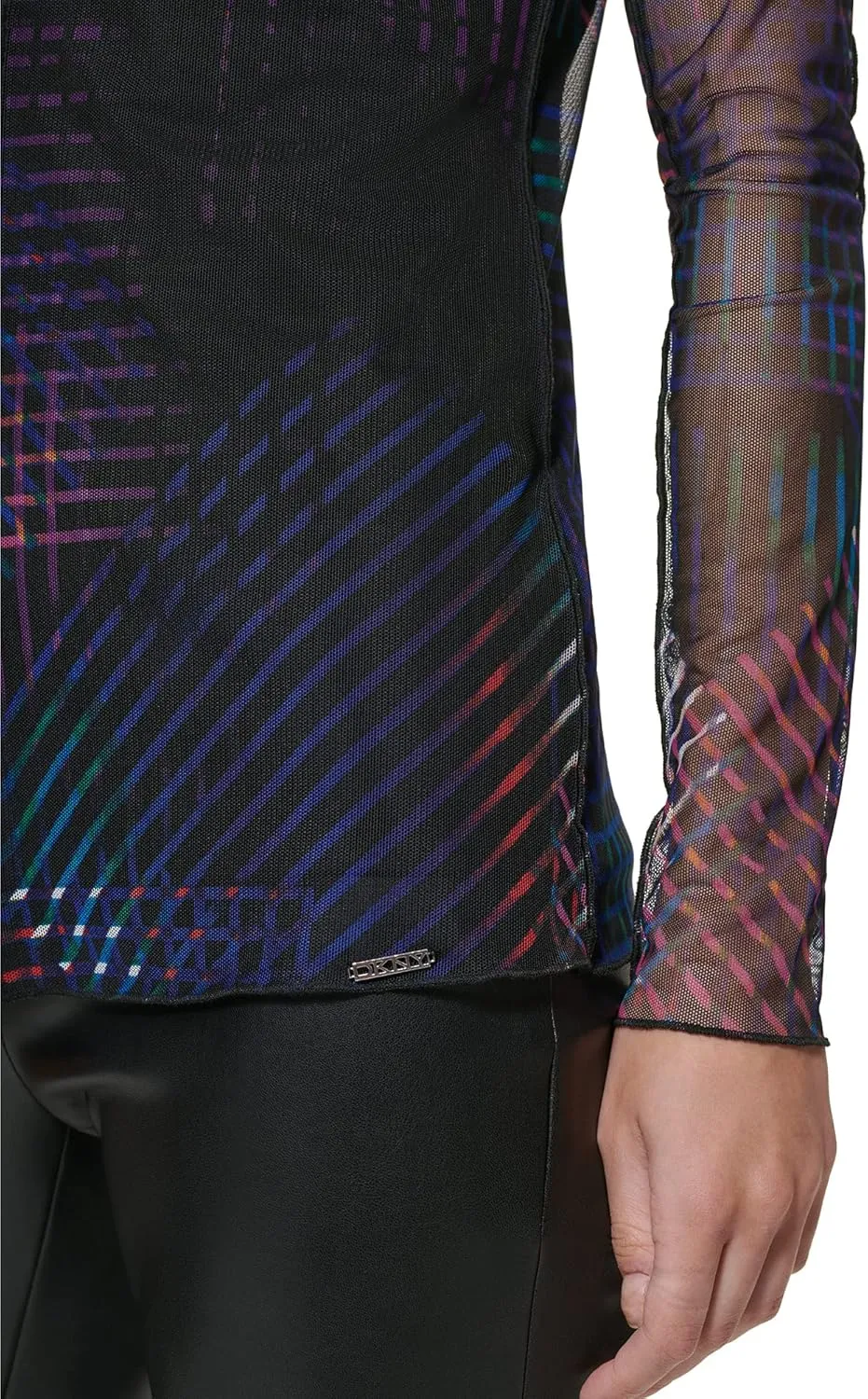 DKNY Women's Mesh Lined Sheer Sportswear Top