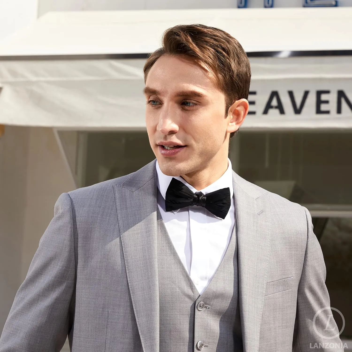 Feather Bow Ties for Men Original Luxury Elegant Wedding Bow Tie Pre-Tied Handmade Mens Bowties for Tuxedo