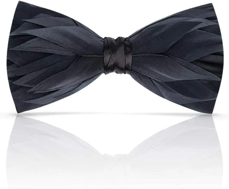 Feather Bow Ties for Men Original Luxury Elegant Wedding Bow Tie Pre-Tied Handmade Mens Bowties for Tuxedo