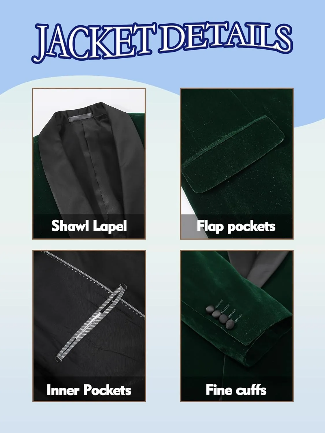 Formal Suit Blazer for Men Velvet Tuxedo Jacket Slim Fit Shawl Lapel Shirt Bow Tie Prom Wedding Business Dinner
