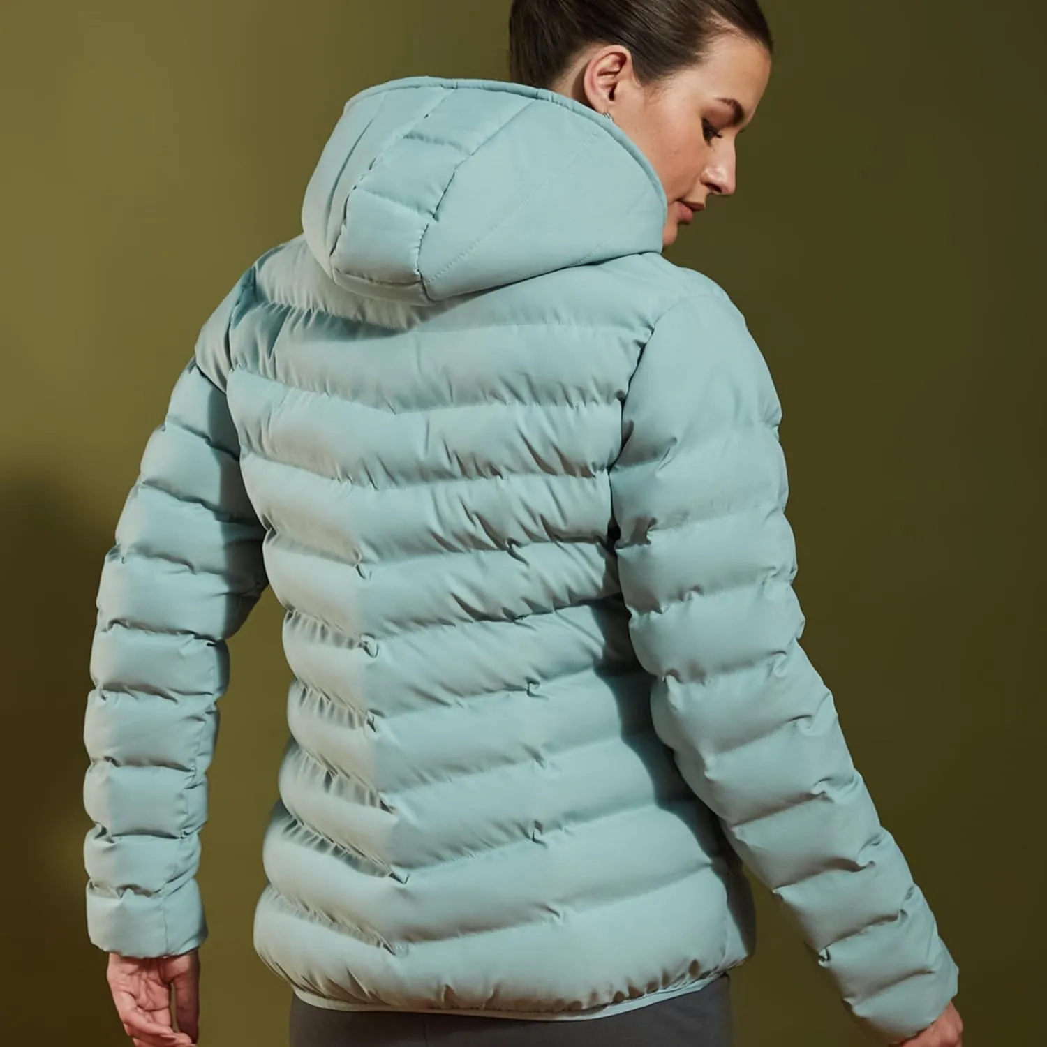 Full Sleeves Puffer Down Feather Jacket For Women With Attached Hood