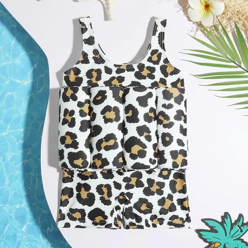FYMNSI Kids Baby Floatation Swimsuit with Adjustable Buoyancy Float Suit Swim Vest One Piece Floating Swimwear for Boys Girls
