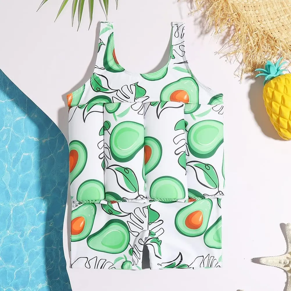 FYMNSI Kids Baby Floatation Swimsuit with Adjustable Buoyancy Float Suit Swim Vest One Piece Floating Swimwear for Boys Girls
