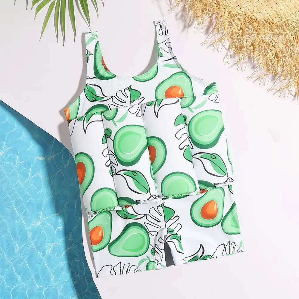 FYMNSI Kids Baby Floatation Swimsuit with Adjustable Buoyancy Float Suit Swim Vest One Piece Floating Swimwear for Boys Girls