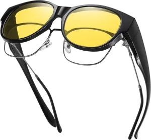 GEGURI Fit Over Glasses Polarized Sunglasses for Women & Men, Stylish Cat Eye Design Sun Glasses 100% UV Protection
