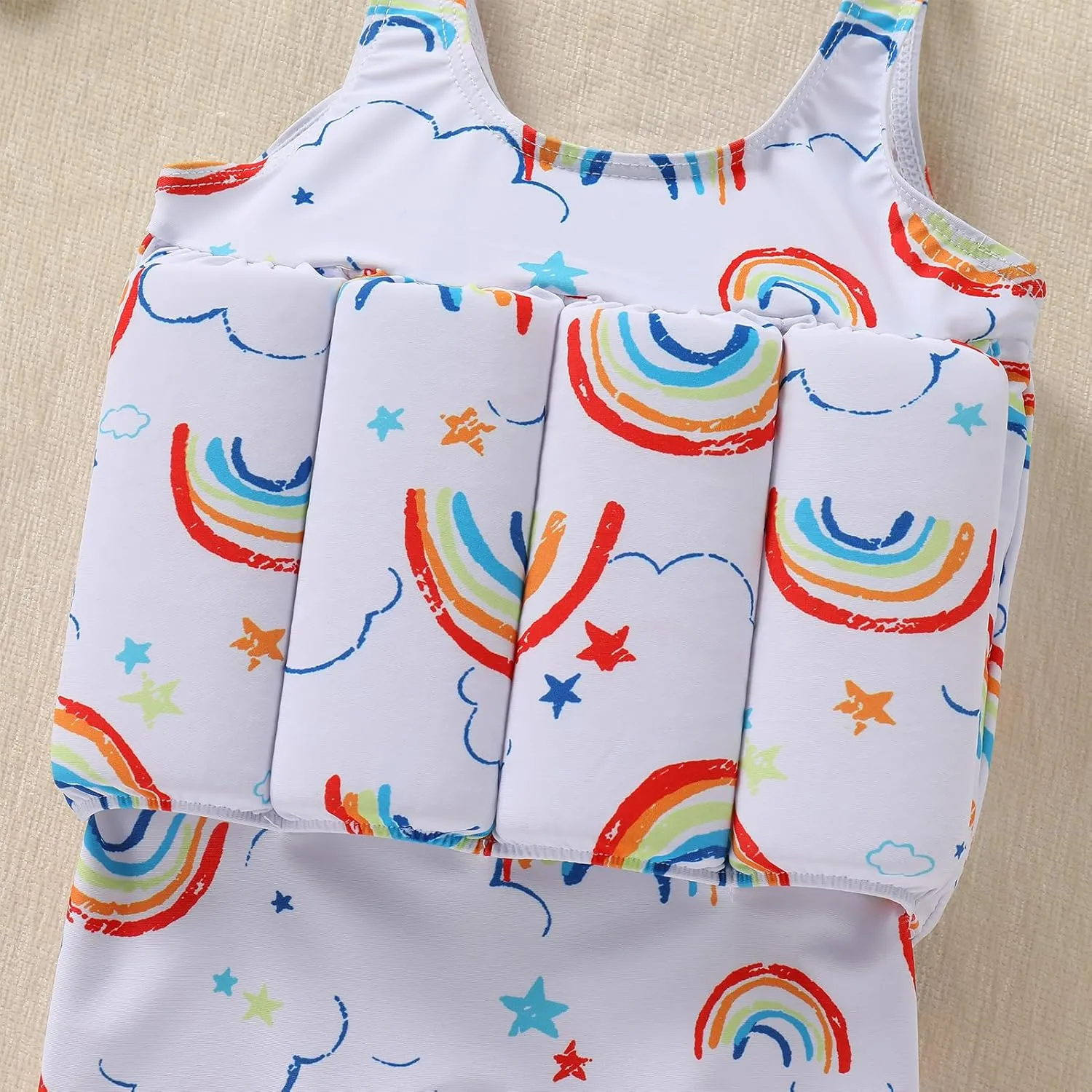 Girls Float Suit Toddler Life Jacket One Piece Cartoon Print Floatie Swimsuit with Detachable Buoyancy Swim Vest
