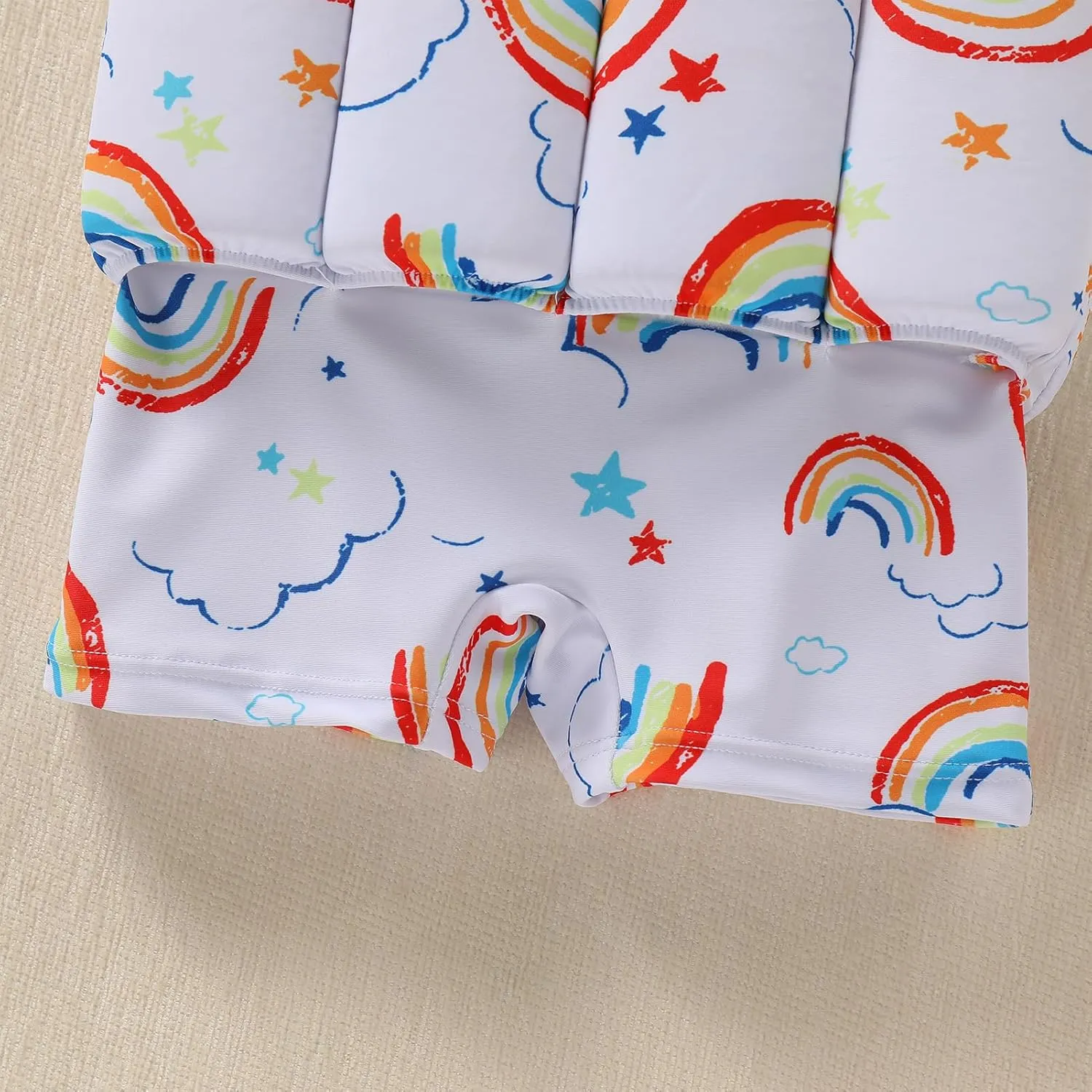 Girls Float Suit Toddler Life Jacket One Piece Cartoon Print Floatie Swimsuit with Detachable Buoyancy Swim Vest
