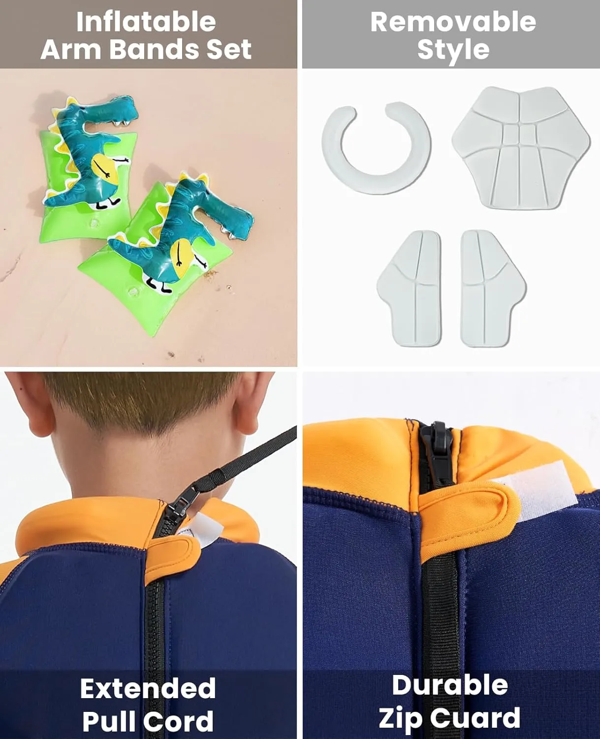 Gogokids Float Swimsuit for Boys Girls, Kids One Piece Swimwear Float Suit for Swimming Trainer