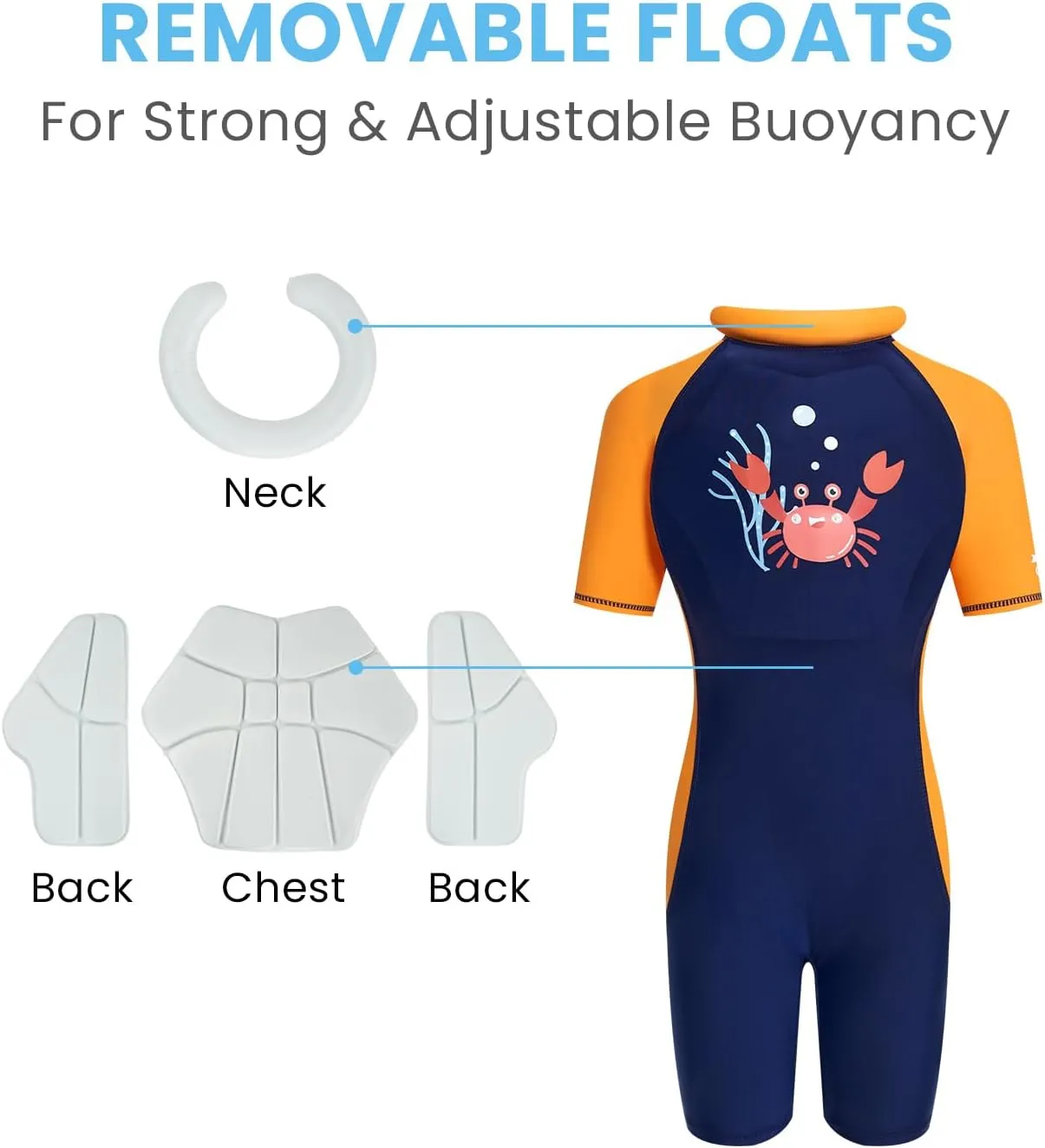Gogokids Float Swimsuit for Boys Girls, Kids One Piece Swimwear Float Suit for Swimming Trainer