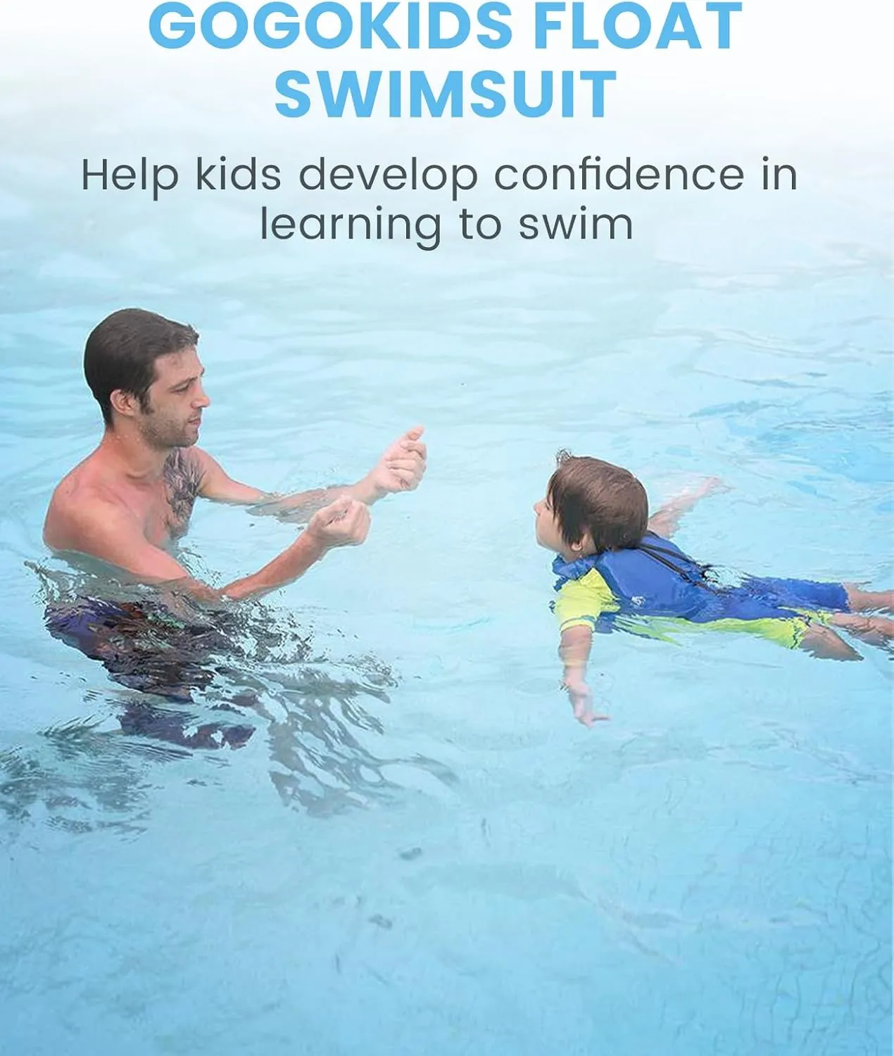 Gogokids Float Swimsuit for Boys Girls, Kids One Piece Swimwear Float Suit for Swimming Trainer
