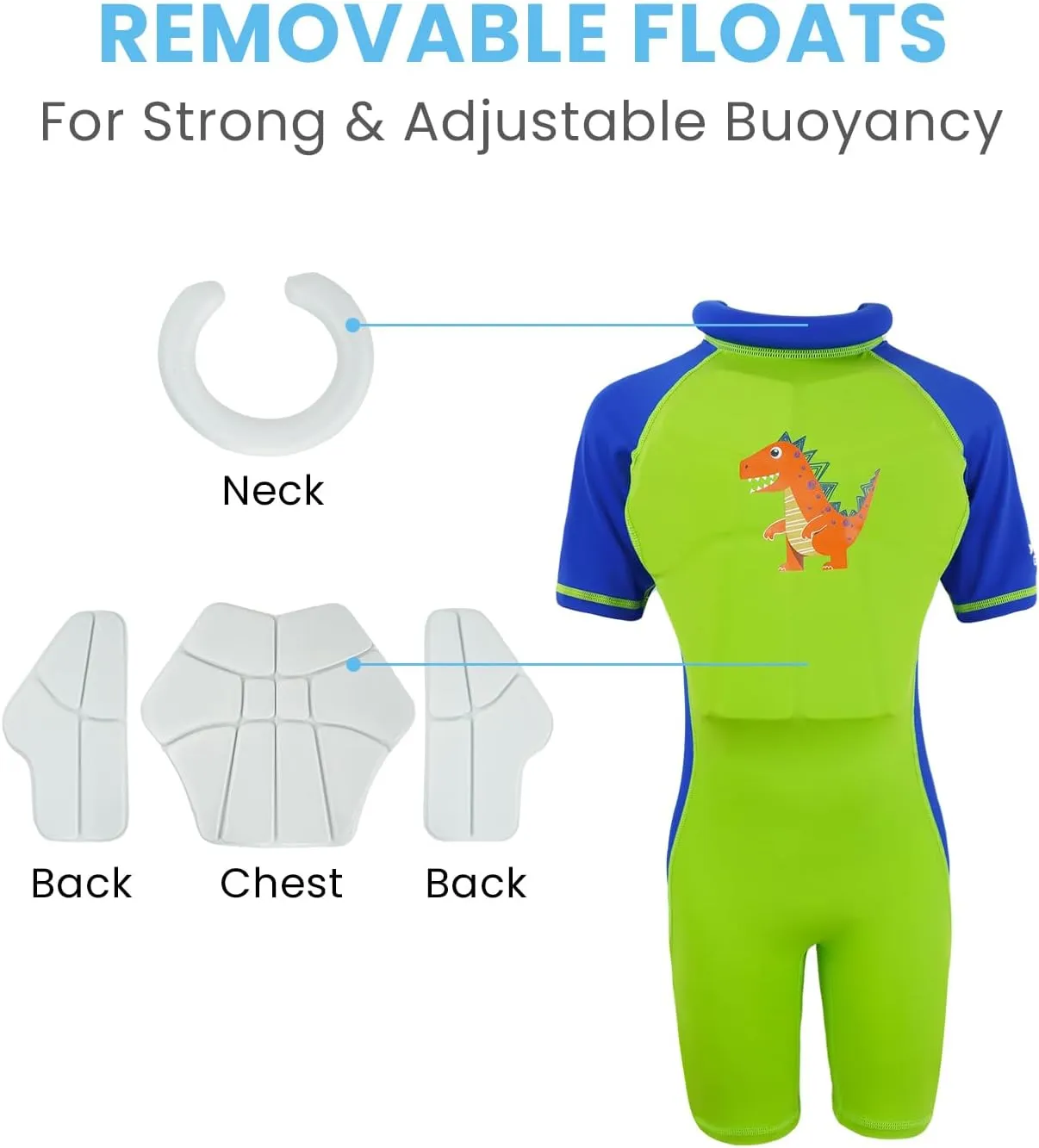 Gogokids Float Swimsuit for Boys Girls, Kids One Piece Swimwear Float Suit for Swimming Trainer