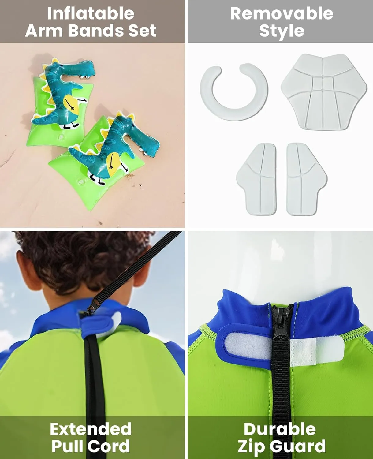Gogokids Float Swimsuit for Boys Girls, Kids One Piece Swimwear Float Suit for Swimming Trainer