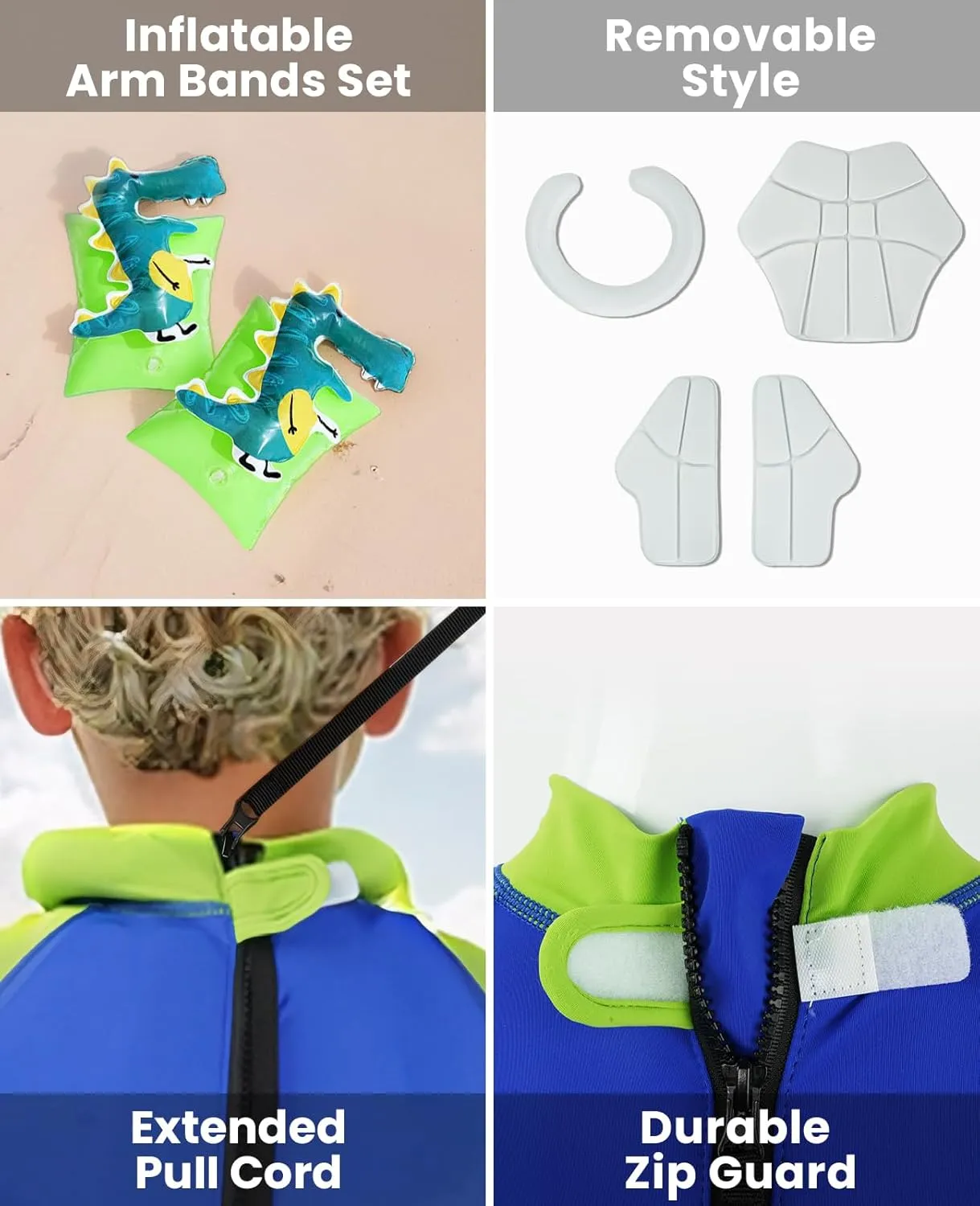 Gogokids Float Swimsuit for Boys Girls, Kids One Piece Swimwear Float Suit for Swimming Trainer