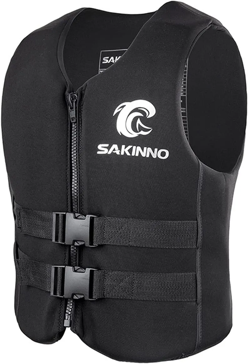 huraty Water Kayaking Jacket for Adults and Kids, Buoyancy Swimsuit Boating Fishing Waistcoat Zipper Closure, Unisex Outdoor Water Sports Vests