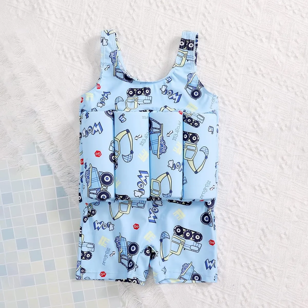 IBTOM CASTLE Kids Float Swimsuit Buoyancy Sticks for Baby Boys Girls One Piece Floating Swim Vest Training Aid Swimwear