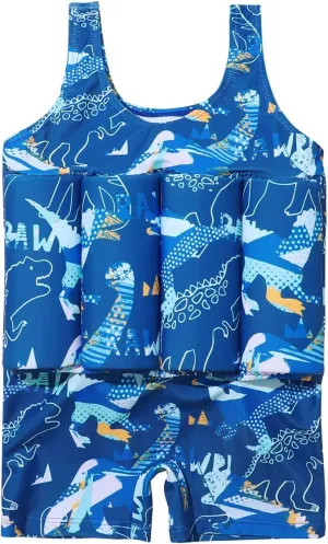 IBTOM CASTLE Kids Float Swimsuit Buoyancy Sticks for Baby Boys Girls One Piece Floating Swim Vest Training Aid Swimwear