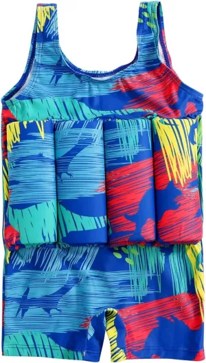 IBTOM CASTLE Kids Float Swimsuit Buoyancy Sticks for Baby Boys Girls One Piece Floating Swim Vest Training Aid Swimwear
