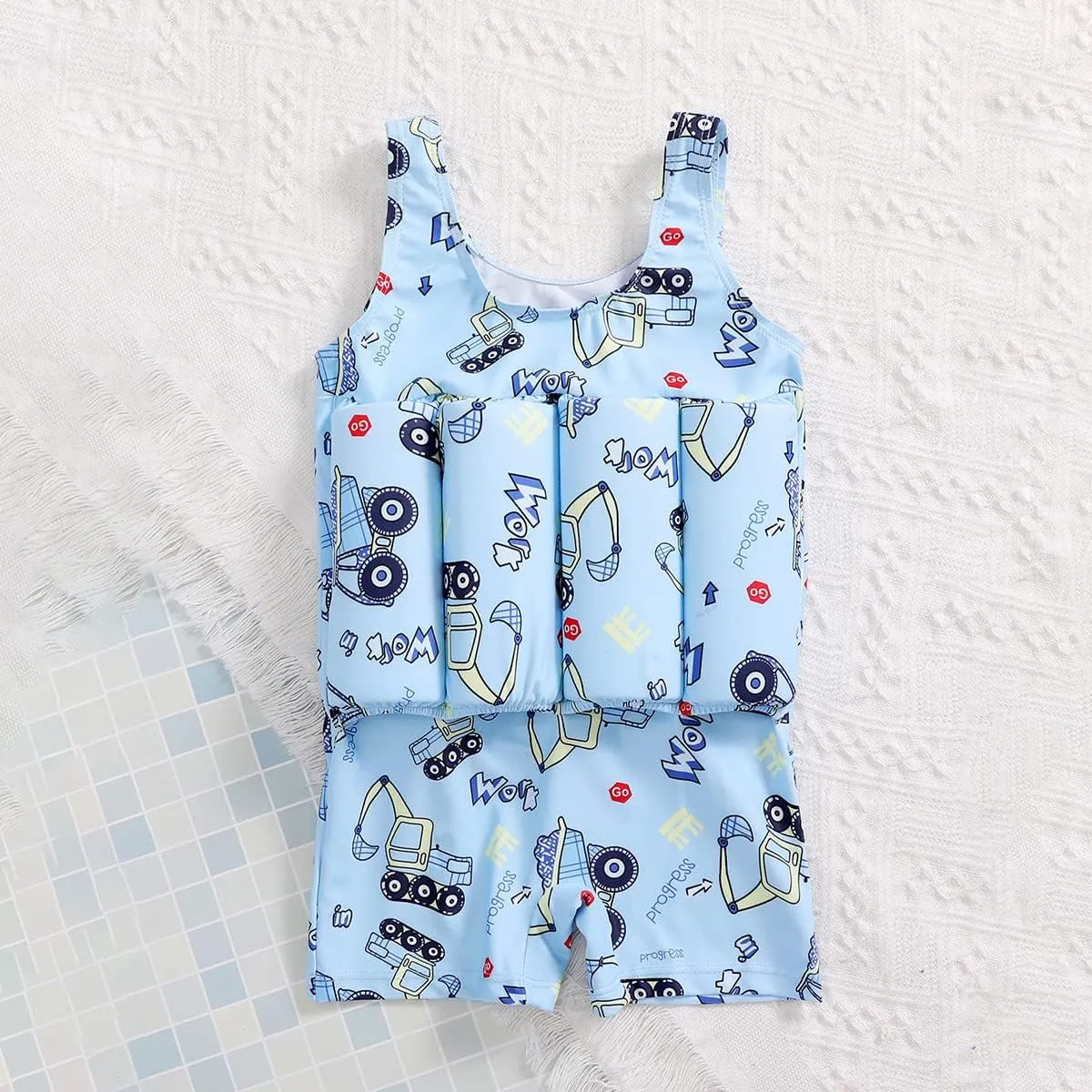 IBTOM CASTLE Kids Float Swimsuit Buoyancy Sticks for Baby Boys Girls One Piece Floating Swim Vest Training Aid Swimwear