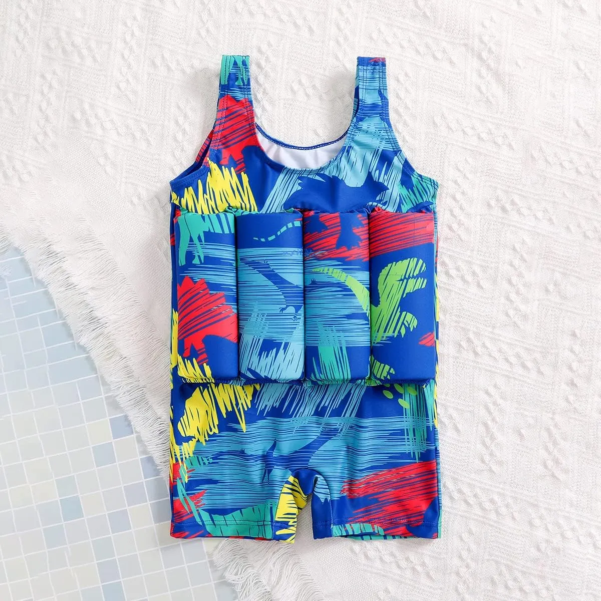 IBTOM CASTLE Kids Float Swimsuit Buoyancy Sticks for Baby Boys Girls One Piece Floating Swim Vest Training Aid Swimwear