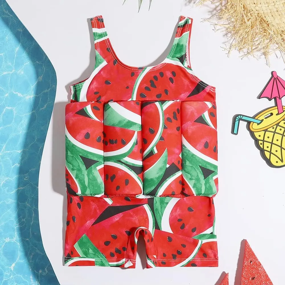 IDOPIP Kids Boys Girls Floatation Swimsuit with Adjustable Buoyancy Baby Float Suit Swim Vest One Piece Swimwear Bathing Suit