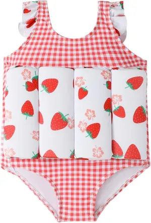 Kids Floatation Swimsuit Float Suit Boys Girls One Piece Floating Swim Vest with Adjustable Buoyancy Life Bathing Suit