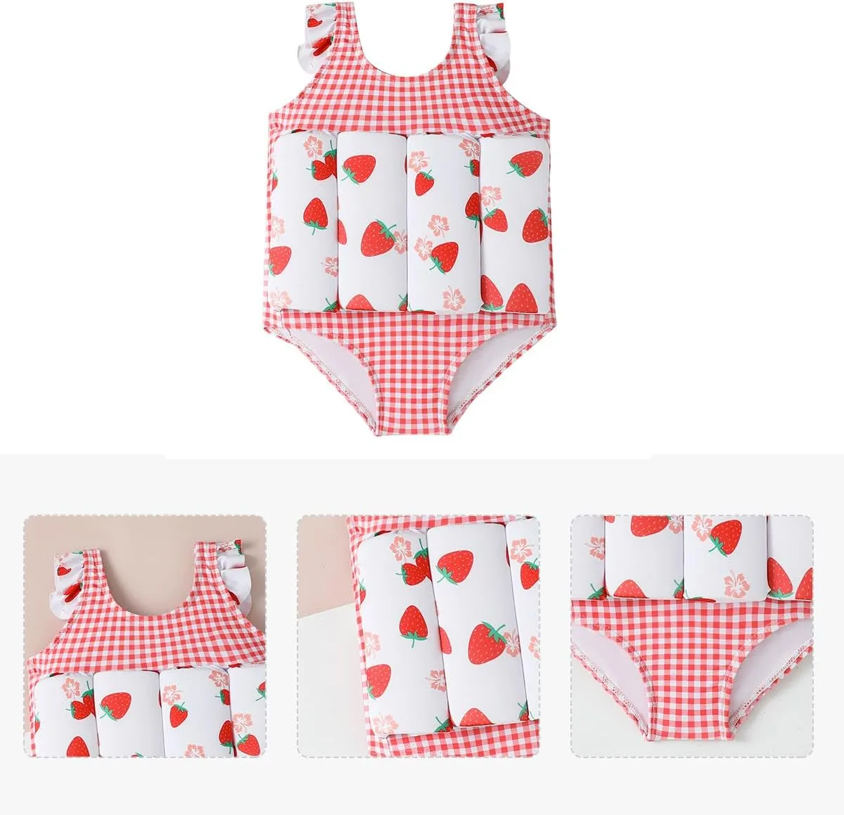 Kids Floatation Swimsuit Float Suit Boys Girls One Piece Floating Swim Vest with Adjustable Buoyancy Life Bathing Suit