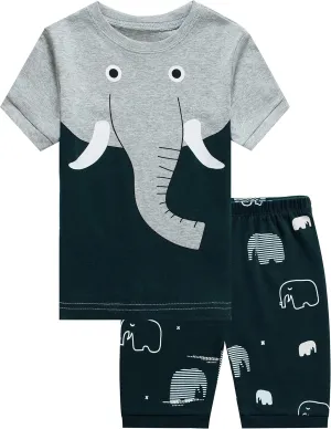 KikizYe Boys Short Sleeve Pajamas Kids Summer Pjs Children Pajamas