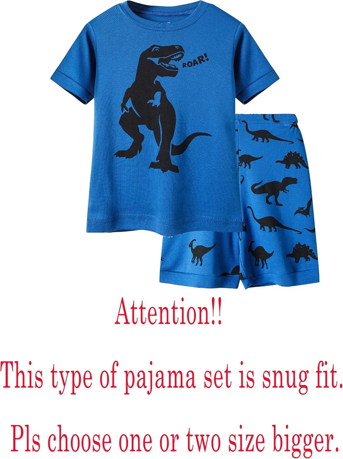 KikizYe Boys Short Sleeve Pajamas Kids Summer Pjs Children Pajamas