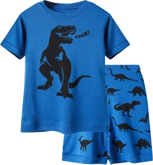 KikizYe Boys Short Sleeve Pajamas Kids Summer Pjs Children Pajamas