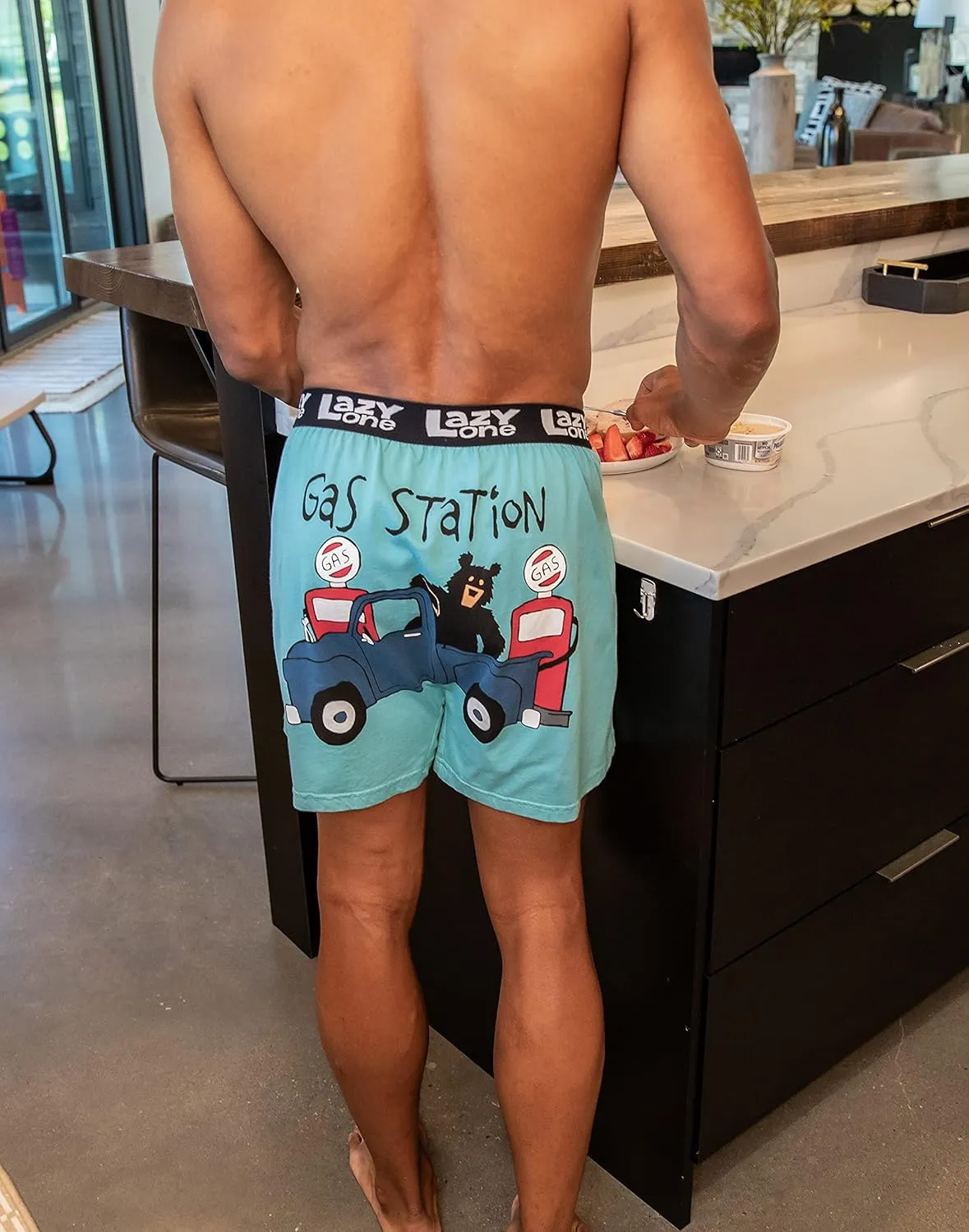 Lazy One Funny Animal Boxers, Novelty Boxer Shorts, Humorous Underwear, Gag Gifts for Men, Funny Bear Boxers