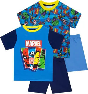 Marvel Avengers Pajamas 2 Pack | Boys Iron Man, Captain America, Spiderman Pajamas | Kids Superhero PJs