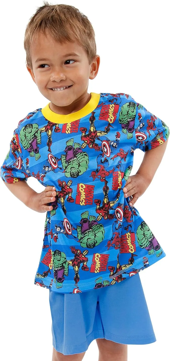 Marvel Avengers Pajamas 2 Pack | Boys Iron Man, Captain America, Spiderman Pajamas | Kids Superhero PJs
