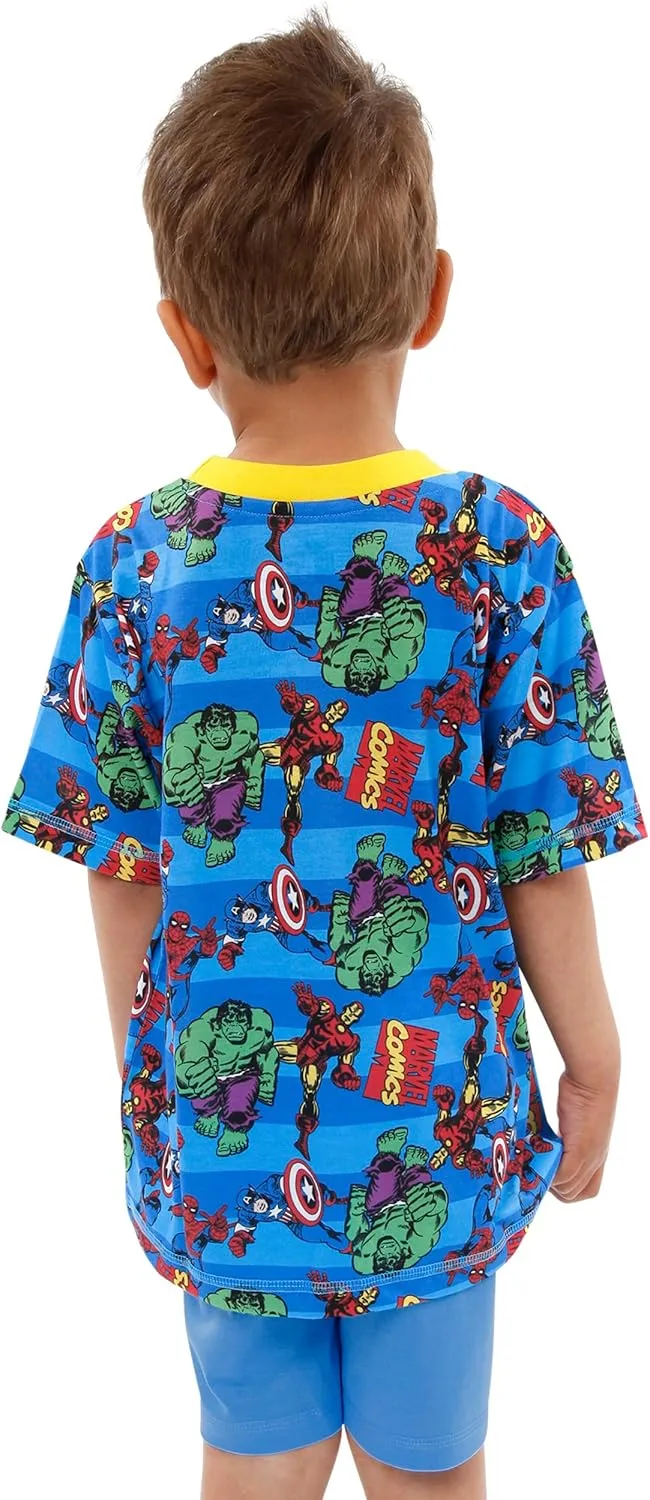 Marvel Avengers Pajamas 2 Pack | Boys Iron Man, Captain America, Spiderman Pajamas | Kids Superhero PJs
