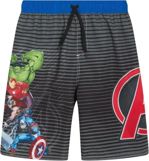 Marvel Boys Swim Trunks - Avengers Spiderman Captain America Hulk Iron Man Black Panther UPF 50  Quick Dry Boys Swim Shorts