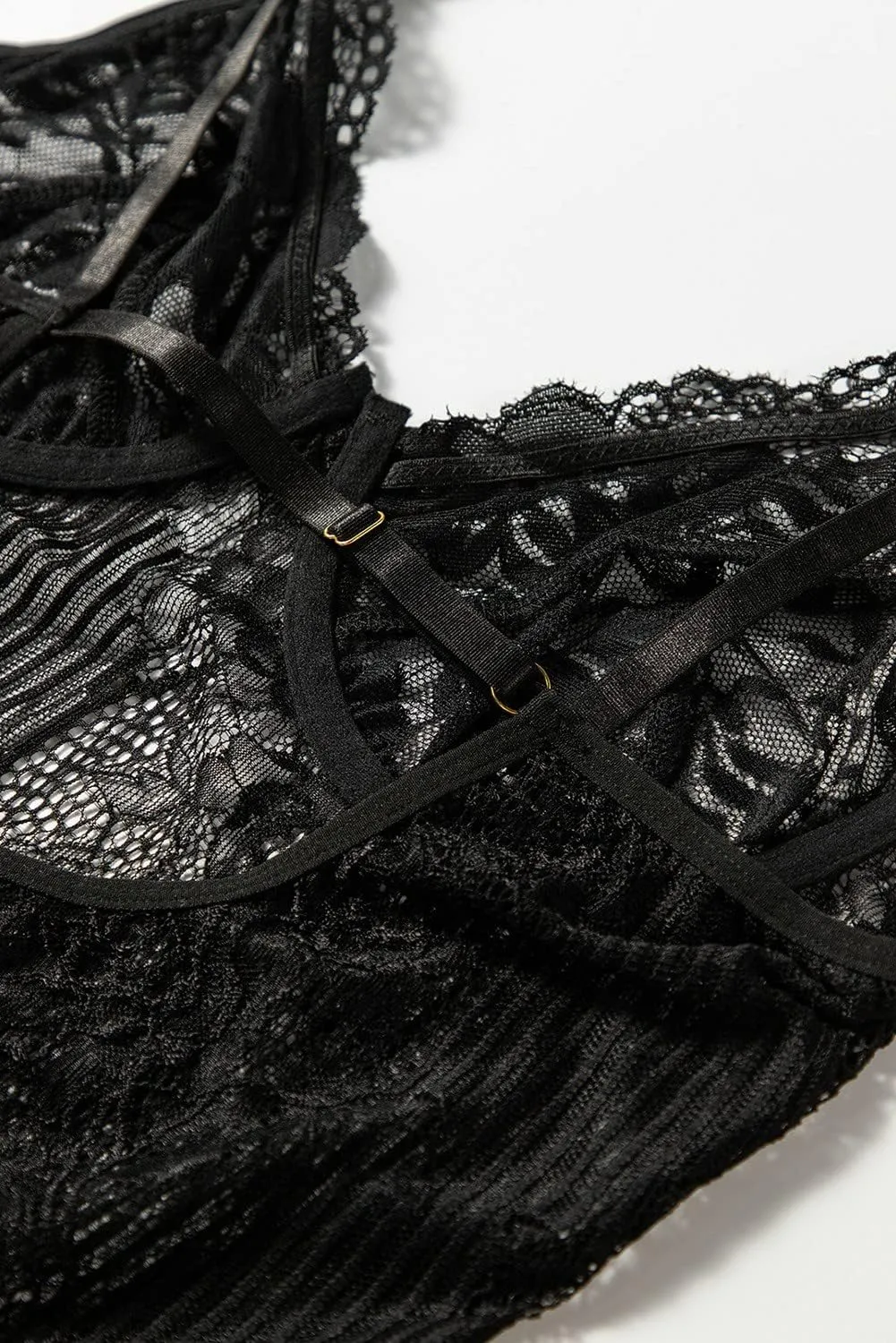 MARZXIN Womens Sexy Babydolls and Chemises Black Lace Lingerie Slip Dress Bralettes