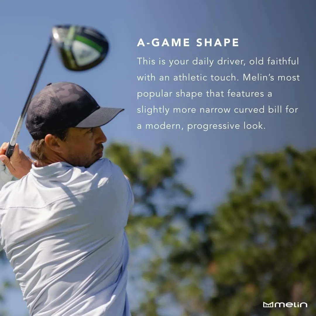 melin A-Game Hydro, Performance Snapback Hats, Water-Resistant Baseball Caps for Men & Women, Golf, Running, or Workout Hat