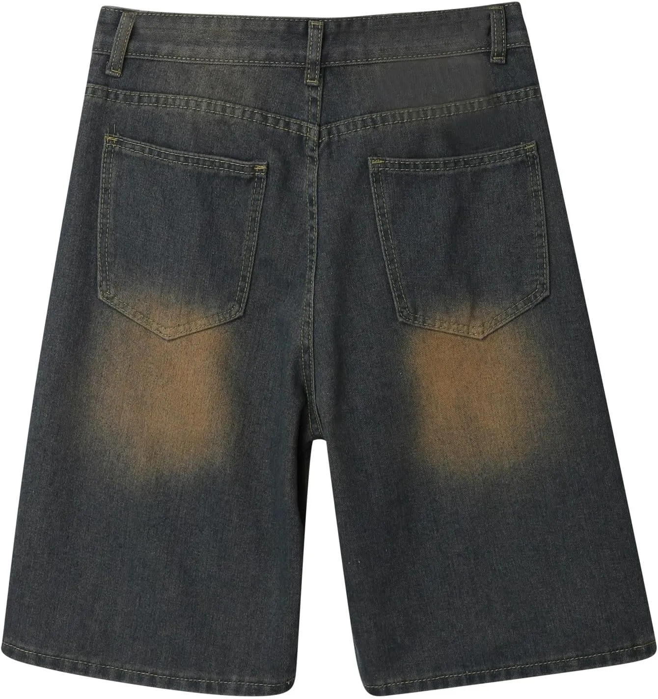 Men Loose Hip Hop Long Jean Shorts Work Denim Shorts with Pockets Skateboard Pants Streetwear Clothes