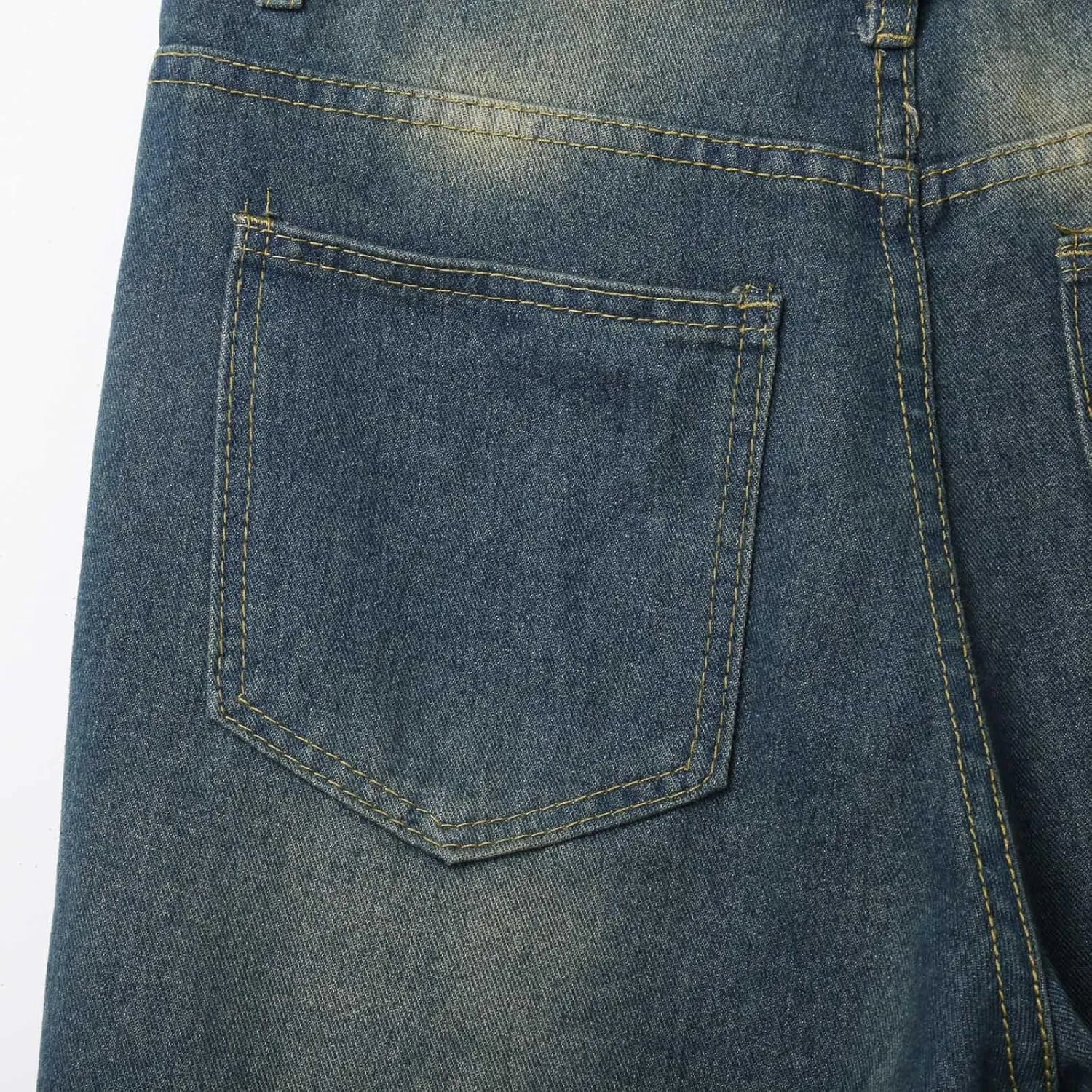 Men Loose Hip Hop Long Jean Shorts Work Denim Shorts with Pockets Skateboard Pants Streetwear Clothes