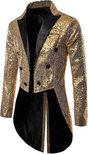 Men's Blazer Shiny Satin Suit Jacket Silky Tuxedo Jackets Bomber Jacket Coat Long Sleeve for Wedding Prom Party Dinner