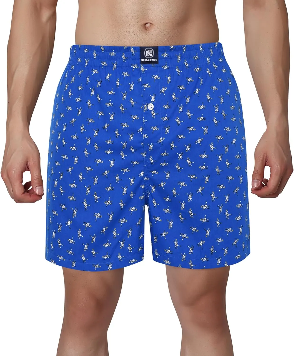 Men's Boxer Shorts, Comfortable Cotton Boxers, 100% Cotton Print Multicolor Boxers for Men, Multi Pack