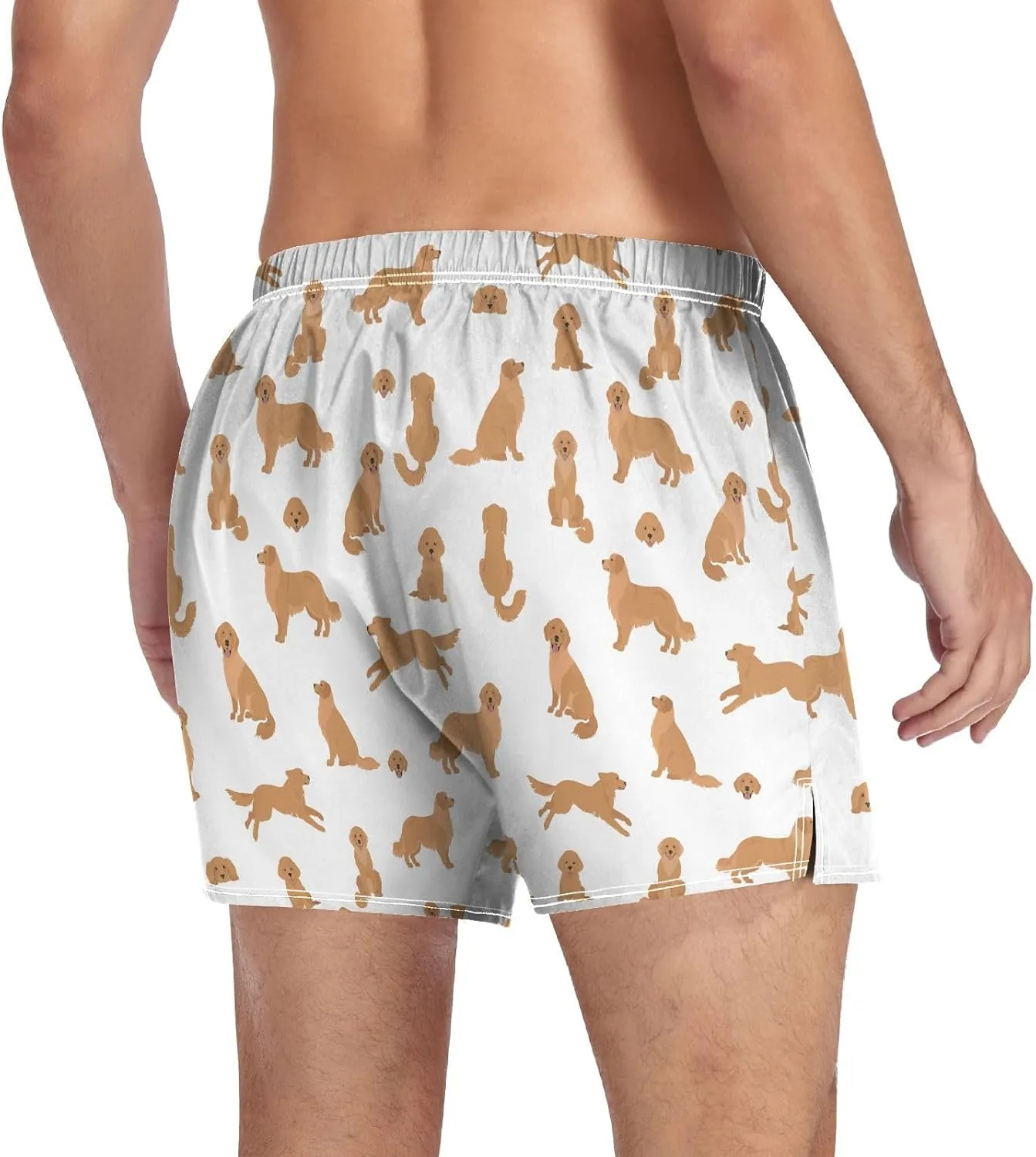 Men's Boxer Shorts Soft Breathable Woven Boxer Briefs Underwear Button Fly S-XXL