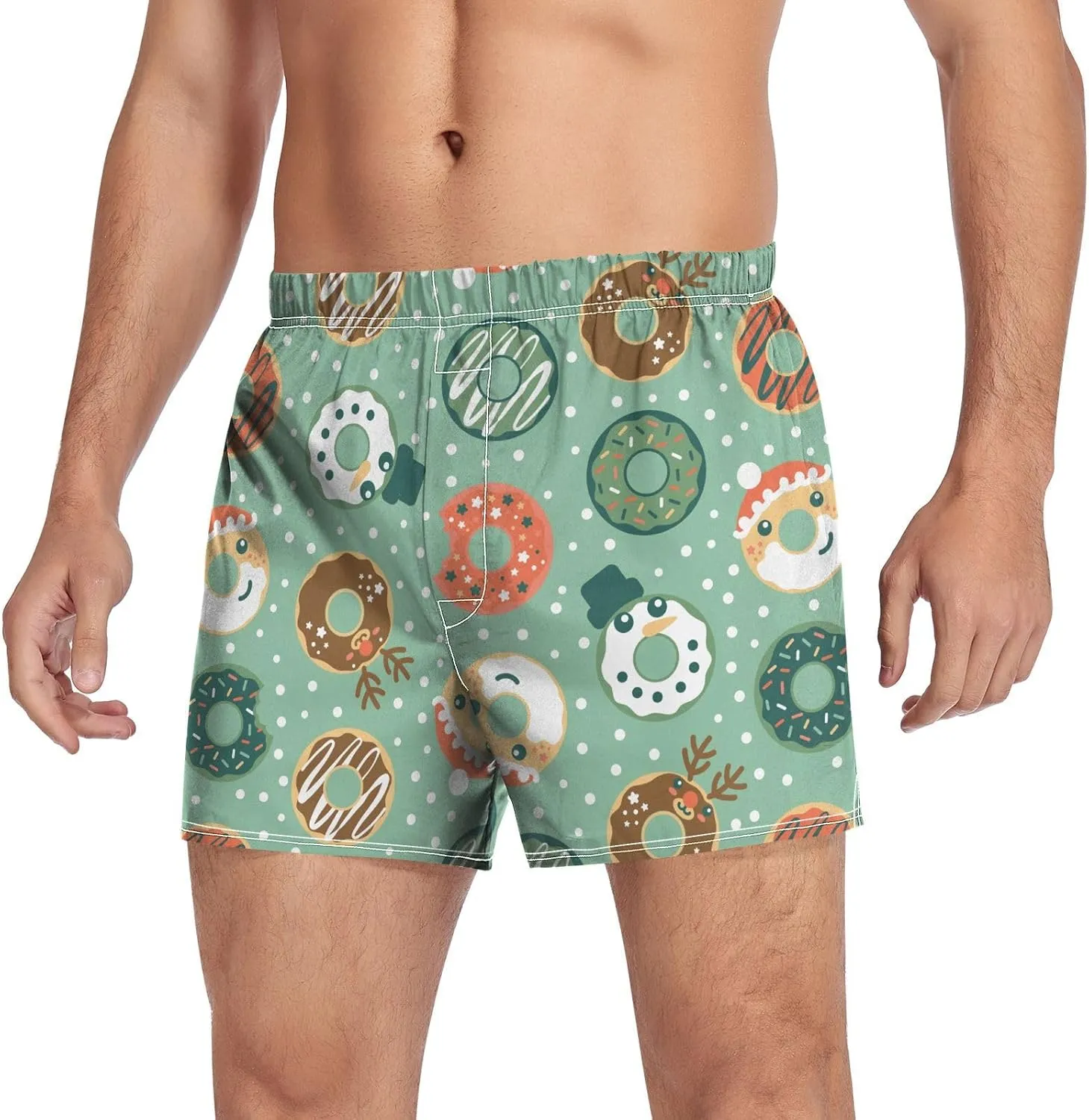 Men's Boxer Shorts Soft Breathable Woven Boxer Briefs Underwear Button Fly S-XXL