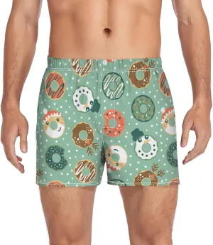 Men's Boxer Shorts Soft Breathable Woven Boxer Briefs Underwear Button Fly S-XXL