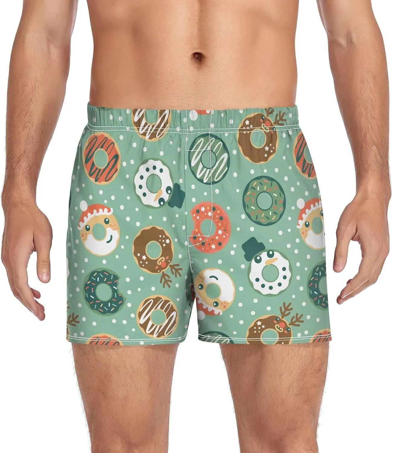 Men's Boxer Shorts Soft Breathable Woven Boxer Briefs Underwear Button Fly S-XXL