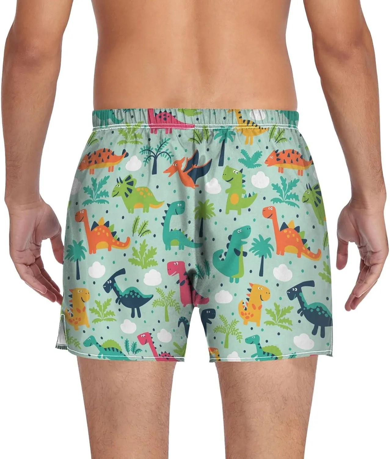 Men's Boxer Shorts Soft Breathable Woven Boxer Briefs Underwear Button Fly S-XXL