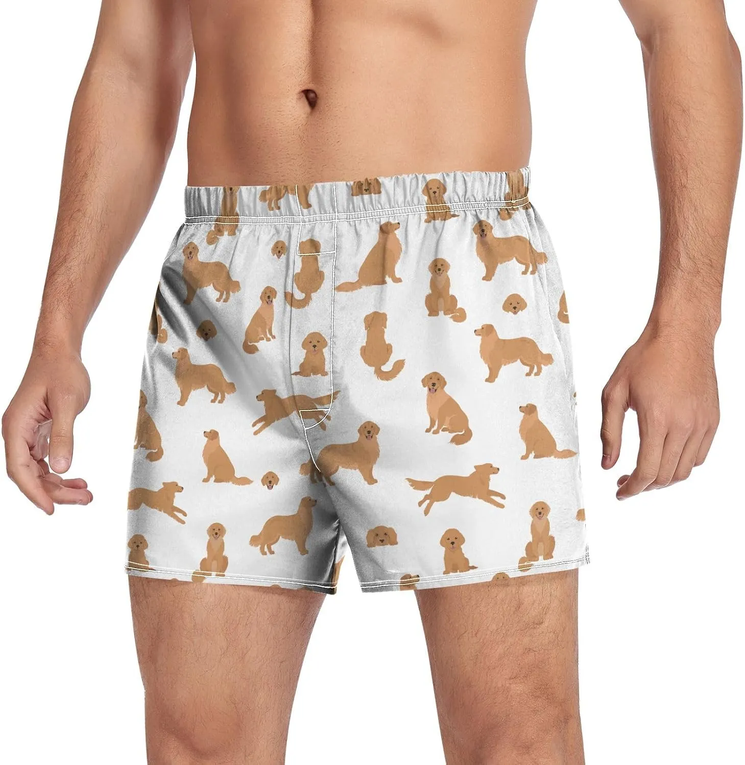 Men's Boxer Shorts Soft Breathable Woven Boxer Briefs Underwear Button Fly S-XXL