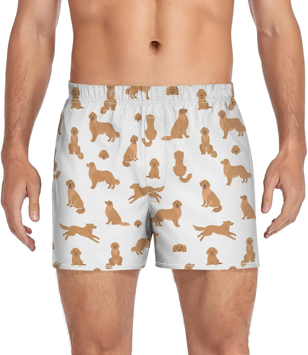 Men's Boxer Shorts Soft Breathable Woven Boxer Briefs Underwear Button Fly S-XXL